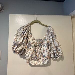 Abercrombie and Fitch Floral Puff Sleeve Top